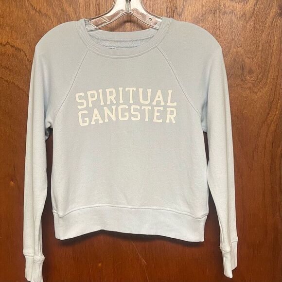 Spiritual Gangster Kids Light Blue Preowned Sz S (10) Sweatshirt - Picture 2 of 6